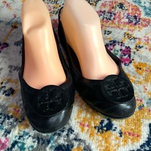 Tory Burch Reva black leather flats